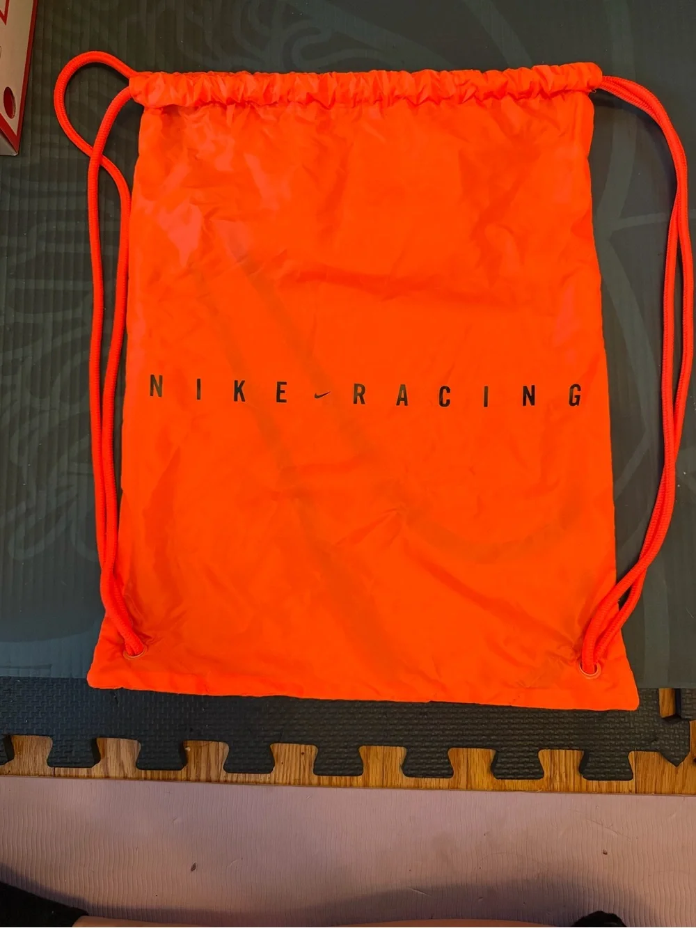 Nike Racing Drawstring Gym Bag Bright Crimson Orange Alphafly